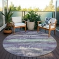 thumbnail image 6 of Addison Rugs Chantille Indoor/Outdoor Transitional Geometric, Abstract Purple Washable Round Rug, 8' x 8', 6 of 6