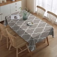 thumbnail image 2 of Brown Geometric Quatrefoil Pattern Rectangle Tablecloth 60"x84",Waterproof Polyester Rectangle Table Cloth, Wipeable Spillproof Polyester Tablecloth for Dining, Camping, Indoor and Outdoor, 2 of 5