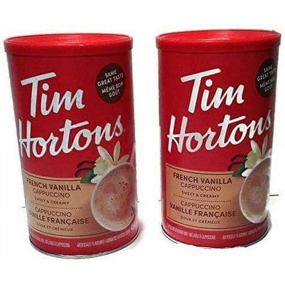 Tim Hortons French Vanilla Cappuccino, (2), 454g/16oz., Tins, {Imported from Canada}
