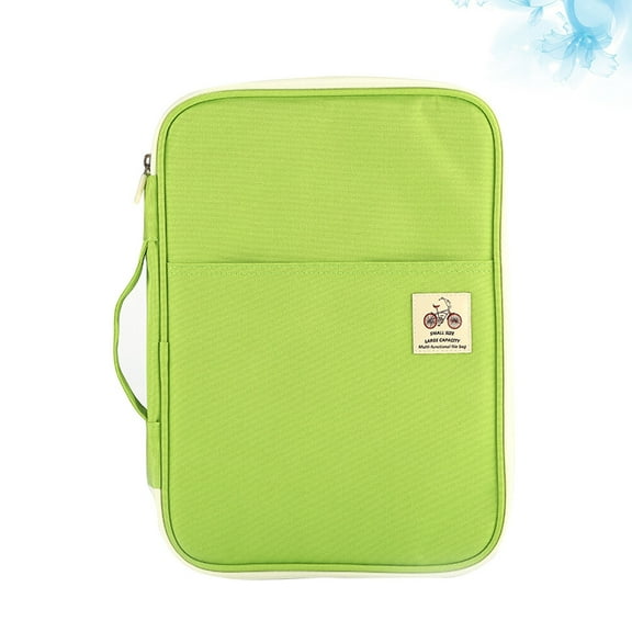 Niceauty Travel Portfolio Organizer Green A4 Document Bag Business Storage Zipper Briefcase