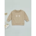 thumbnail image 2 of Qiylii Toddler Baby Sibling Matching Clothes Long Sleeve Letters Print Pullover Sweatshirt Tops for Sister Brother Outfit, 2 of 9