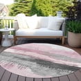 thumbnail image 5 of HomeRoots 623799 8 ft. Pink & Charcoal Abstract Washable Transitional Indoor & Outdoor Round Area Rug, 5 of 9