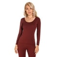 thumbnail image 4 of LiangRou Women's Scoop Neck Long Johns Ultra Thin Modal Thermal Underwear Top & Bottom Set Dark Rosewood X-Large, 4 of 6