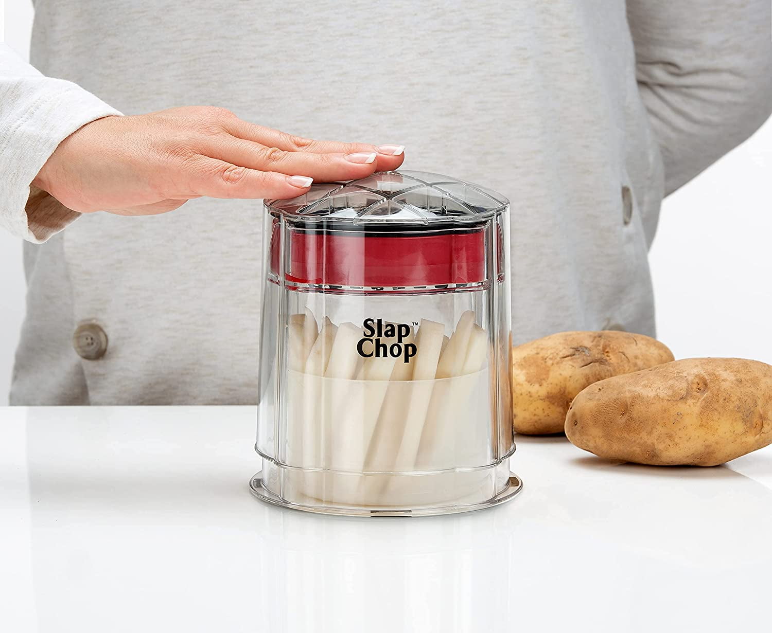 Slap Chop French Fry Potato Cutter Onion Chopper Apple Dicer - Easily Cut  in Seconds - Stainless Steel