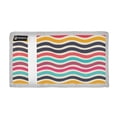 thumbnail image 2 of JIALIOU Nylon Trifold Card Wallet with ID Window Zipper Pocket for Men Women Teen Colorful Wavy Line, 2 of 7