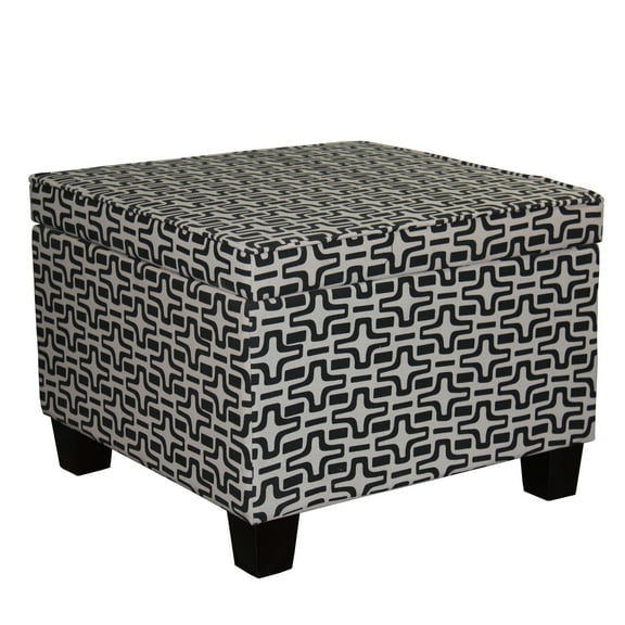 Geometric Star Ottoman with Storage - Living Room Footrest, Upholstered Accent Furniture