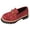 Wine, variant on Women's Chunky Lug Sole Loafers Suede Boho Beaded 2026 Slip on Work Office Business Casual Dress Shoes Black Size 7