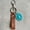 05#Blue Squash Blossom Keyring, variant on Vintage Western PU Leather Turquoise Cross Cowboy Keychain Keyring Boho Jewelry-04#Squash Blossom Keyring