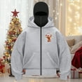 thumbnail image 3 of Towmus Balaclava Hoodie for Women Double Hooded Full Zip Christmas Sweatshirts with Built-In Eye Mask, 3 of 5
