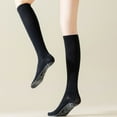 thumbnail image 3 of Women's 2-Pack Long Ribbed Non-Slip Socks with Grip Soles for Indoor Comfort and Support - Black, 3 of 5