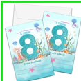 thumbnail image 2 of Ocean Adventure 8th Birthday Invitations with Envelopes - 20 Sets of Personalized Under the Sea Party Invites for a Splashing Celebration! Perfect for Kids' Birthdays!, 2 of 5