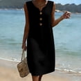 thumbnail image 5 of Antinious Ladies Summer Short Sleeve High Neck Loose Breathable Casual Long Dress, 5 of 5