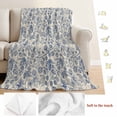 thumbnail image 5 of Blue Flowers Blanket Soft Cozy Warm Throw Blanket for Couch, Plush Fuzzy Flannel Fleece Blankets for Sofa, Retro Rustic Botanical Floral Leaves Vines Bed Blankets Lightweight Gifts for Women, 50"x60", 5 of 9