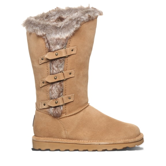 BEARPAW Women's Emery Iced Coffee Size 7 | Women's Boot Classic Suede | Women's Slip On Boot | Comfortable Winter Boot