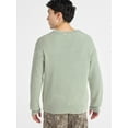 thumbnail image 3 of No Boundaries Men's & Big Men's Thermal Stitch Crewneck Sweater, Midweight, Sizes XS-3XL, 3 of 5