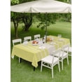 thumbnail image 5 of 60x102 Inch Outdoor Tablecloth with Umbrella Hole Zipper Rectangle Yellow Beige Striped Rectangular Tablecloths Outside Waterproof Modern Farmhouse Retro Lines Patio Table Cover for Picnic Party, 5 of 8