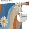 thumbnail image 5 of Retro 70s Curtains, Vintage Hippie 60s Abstract Flower Daisy Blue Orange Groovy Pastel Spiral Funky Colorful Print Window Curtains for Girls Bedroom Living Room 52x84in, 5 of 7