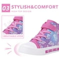 thumbnail image 4 of FUNCOO PLUS Toddler Kids Light Up Sneakers Girls High Top Canvas Shoes, Butterfly, Size 11, 4 of 6