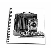 3dRose Black and white vintage camera ink and pen drawing print. old-fashioned photography photographer - Drawing Book, 8 by 8-inch