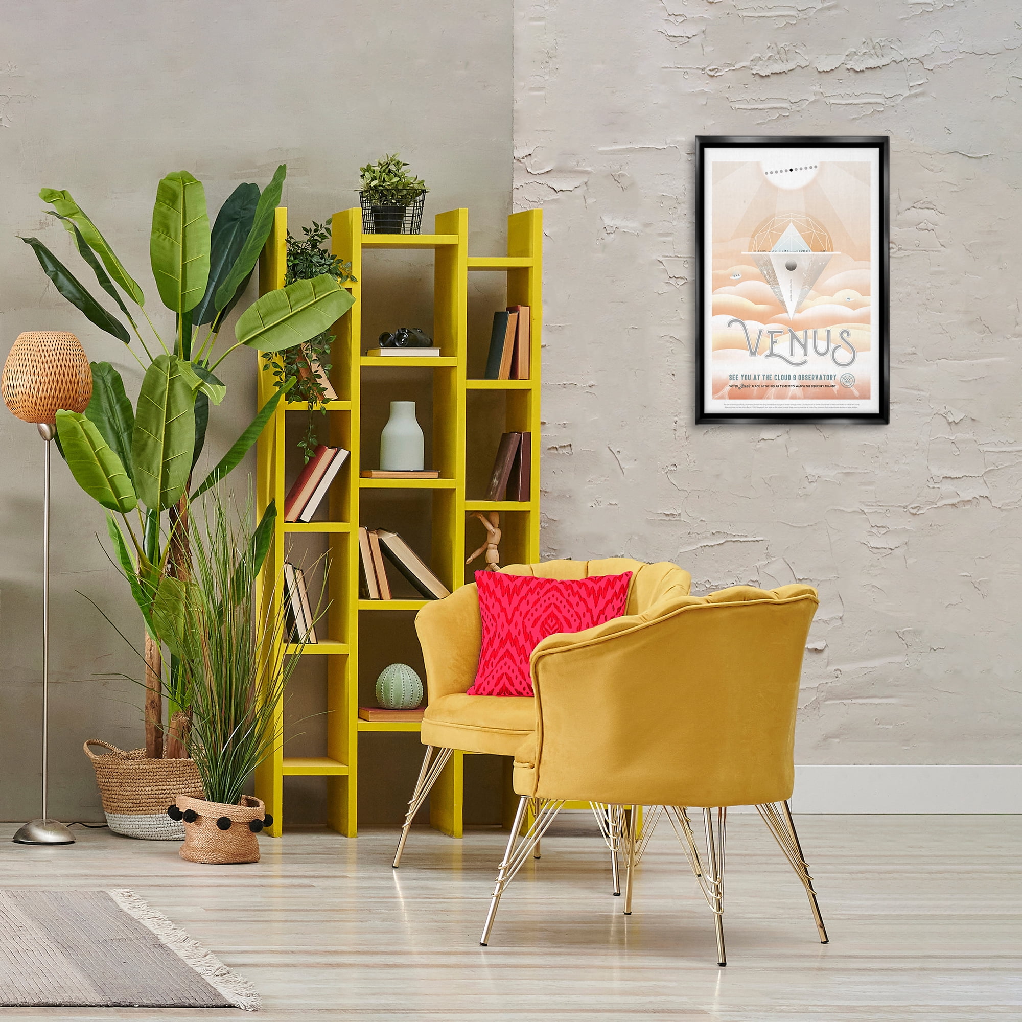 Stupell Industries Venus Space Exploration Typography Painting Black Floater Framed Art Print Wall Art, 17 x 25