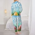 thumbnail image 5 of Kll Happy Easter Print Women'S Long Sleeve Pajamas With Pants Sleepwear Loungewear 2 Set-Large, 5 of 9