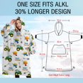 thumbnail image 4 of Oversized Wearable Blanket Hoodie,Cartoon Tractors Wheelbarrows White Pattern Sherpa Blanket Hoodie with Super Pockets,Super Warm Fuzzy Pullover for Women & Men, 4 of 6