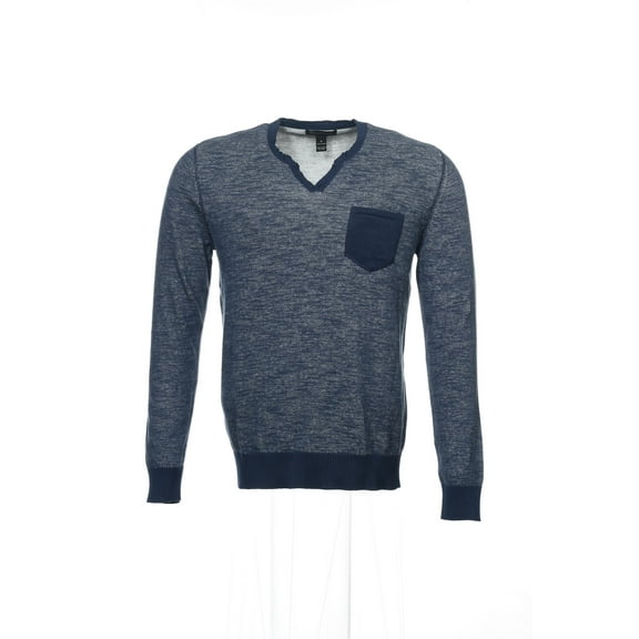 INC International Concepts Blue Heather V-Neck Sweater , Size Medium