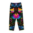 thumbnail image 4 of Balery Mexican Flower Traditional1 print Women's Pajama Pants,Ultra Lightweight Pjs,Lounge Pant-Large, 4 of 9