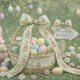 thumbnail image 4 of Decoraciones de Pascua. Cintas con estampado de huevos y conejitos de Pascua. Ideales para manualidades, envoltura de regalos, lazos de cinta, envoltura de ramos y decoraciones de coronas. Cinta de po, 4 of 6