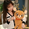 thumbnail image 4 of Cute Furry Reindeer Plush Toy for Kids – Soft Night Deer Pillow Doll in Brown or Pink, Christmas Holiday Gift for Girls, Bedtime Cuddle Toy, Room Decor Collectible, 4 of 6