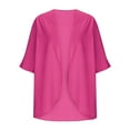 thumbnail image 4 of ZHOGXU Toddler Girls Summer Cardigan Tops Solid Color Open Front Short Sleeve Comfortable Lightweight Sun Protection Tee For Everyday Wear,Hot Pink,9-10 Years, 4 of 4