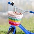 thumbnail image 6 of Tnarru Kids Bike Basket Rainbow Color Carrying Basket for Kids Girls Riding S with Lining Cloth, 6 of 10