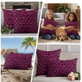 thumbnail image 5 of Pink Leopard Print Outdoor Waterproof Pillow Covers, Retro Chic Abstract Animals Texture Decorative Square Throw Pillowcase Sofa Cushion Sham for Patio/Couch/Chair, 16"x16" 2 Pack, 5 of 8