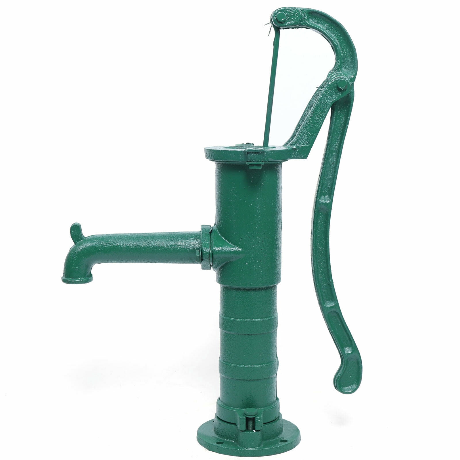Cncest Hand Pump Outdoor Patio Pond Well Jug Press Suction Cast Iron, Green