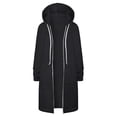thumbnail image 3 of Hoodies for Women Zpanxa Women's Casual Zip up Hoodies, Long Tunic Sweatshirts Jackets, Plus Size Winter Hoodie Warm Coats with Pockets, Fleece Mid Length Hoodies Jackets Outwear Black L, 3 of 6