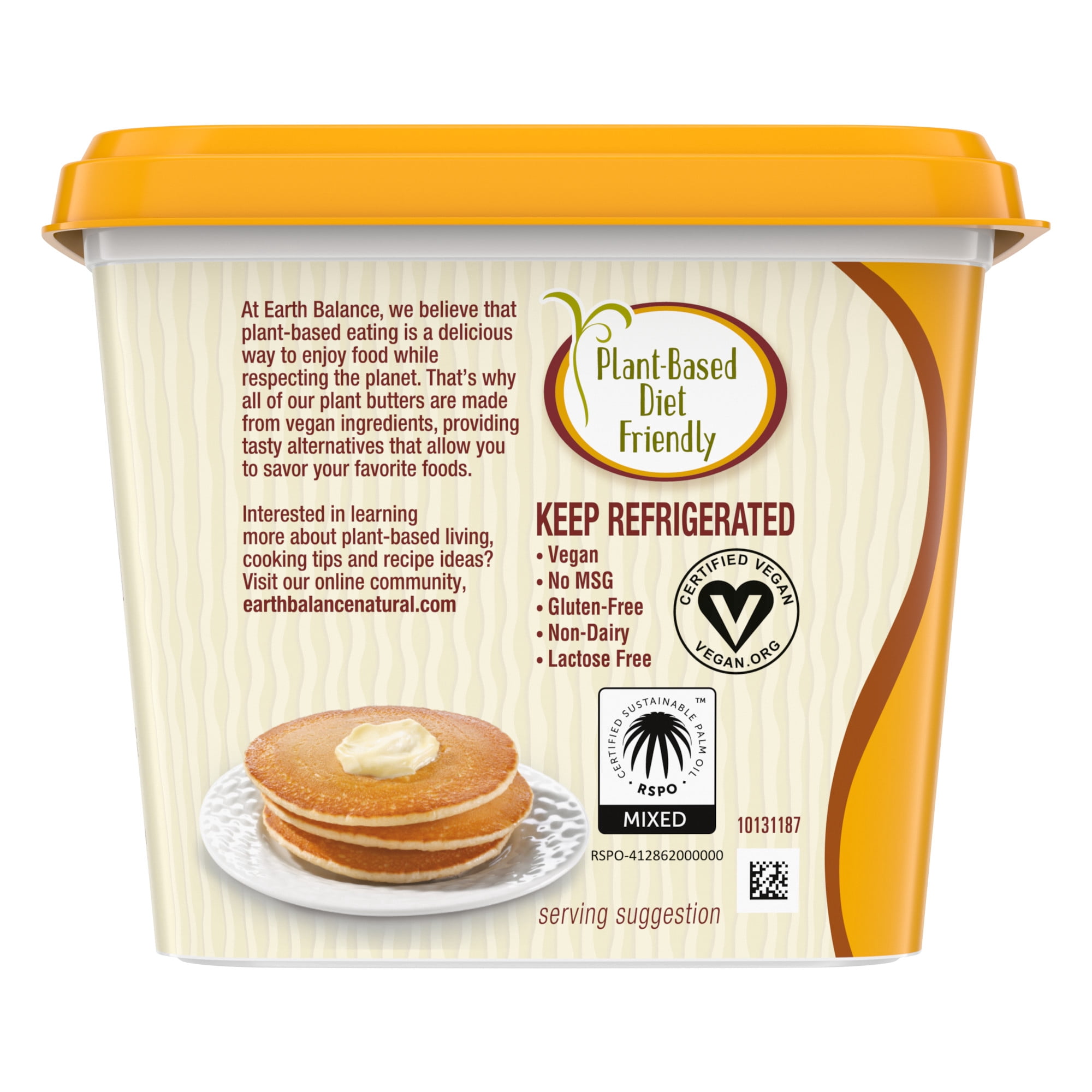 Earth Balance Plant Butter Original Plant Based Oil Spread, 15-oz. Tub
