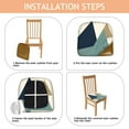 thumbnail image 4 of Blue and Beige Modern Art Geometric Seat Covers for Dining Room Chairs Set Of 4,Stretch Printed Washable Chair Seat Cover with Elastic Ties and Button,Removable Waterproof Couch Cushion Covers, 4 of 6