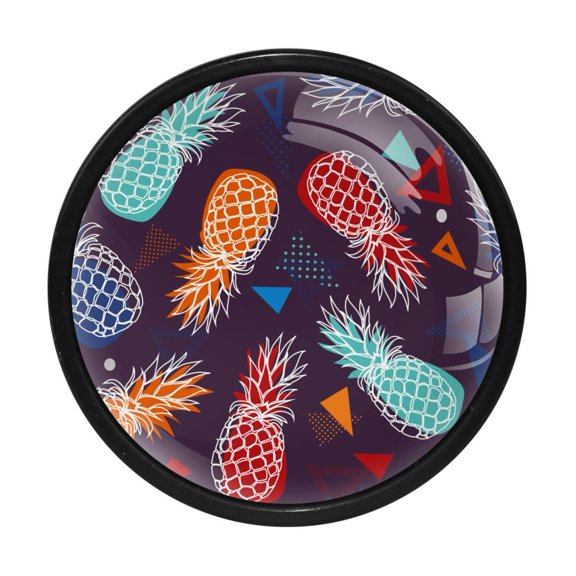4 Pcs Pineapple Knobs for Kitchen Cabinet Cupboard Dresser Bookcase Drawer Pulls Handles Round Home Decor