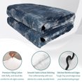 thumbnail image 4 of Quilts Full Size Bedding Set, Navy Blue Lightweight Quilted Comforter, Vintage Abstract Minimalist Tie-dye Art Soft Reversible Bedspread Coverlet with Pillow Covers for All Season, 78" x 90", 4 of 9