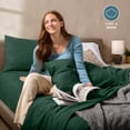 thumbnail image 4 of Bare Home Cozy Fleece Sheet Set - Extra Plush Polar Fleece - Deep Pocket - King, Forest Green, 4 of 10