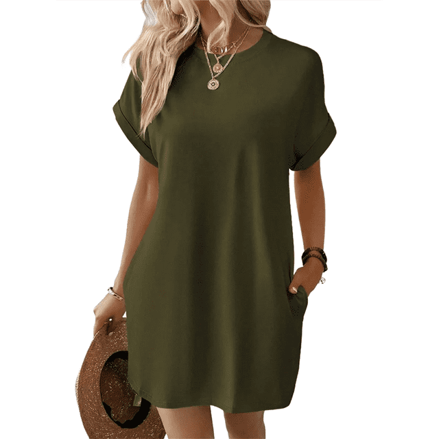 Vestidos de Verano para Mujer, Moda 2025, Minivestido de Corta, Verde , Talla M