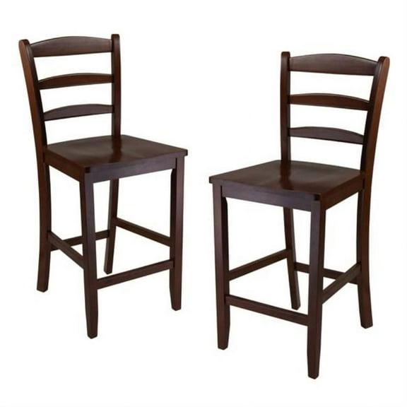 Ergode Benjamin Ladder-back Counter Stools, 2-Pc Set, Walnut