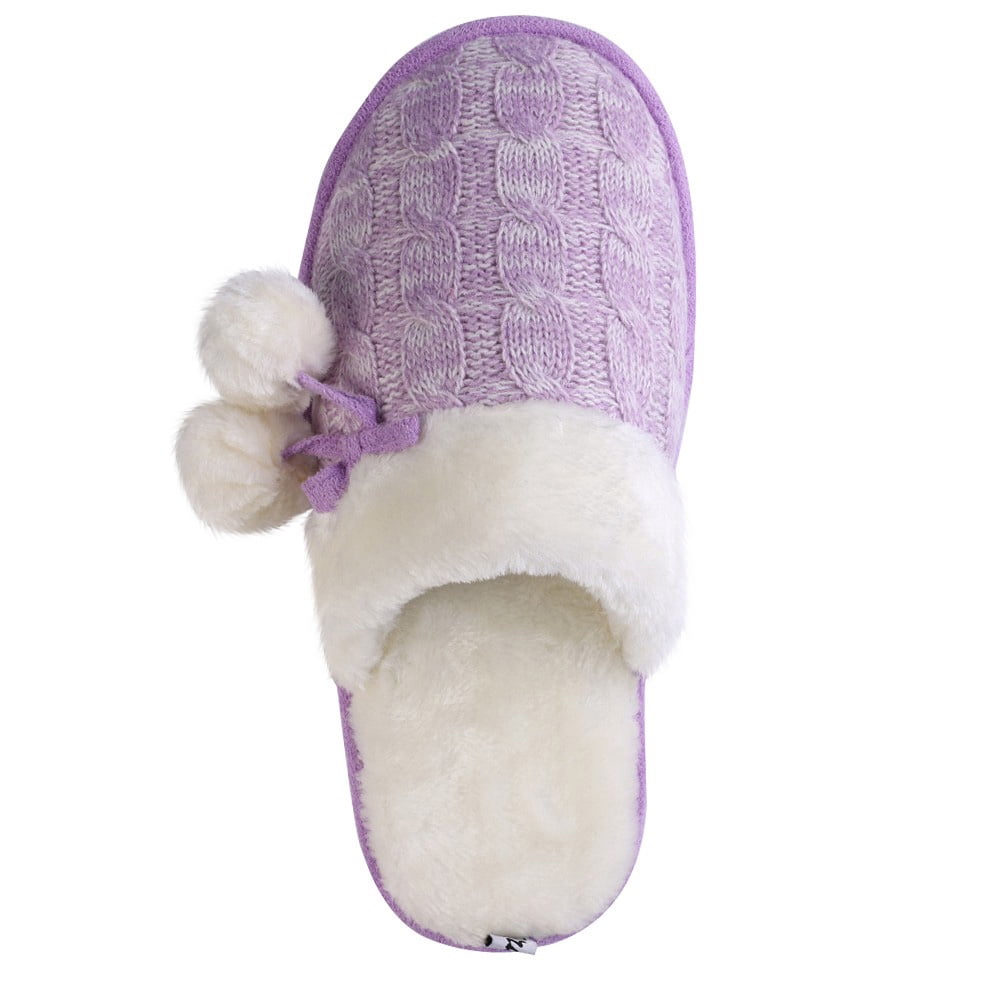 Aerusi Mady Pom Knit Women's Slip-on Indoor Home Slippers