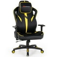 thumbnail image 1 of Goplus Chaise de Gaming Pivotante à 360° Inclinable pour Ordinateur Hauteur Réglable Accoudoir 2D Jaune, 1 of 10