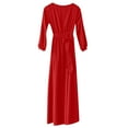 thumbnail image 4 of OSOLU Solid Color Ladies Bohemian Retro Sleeve Casual Dress Formal Dress Casual Dress Leisure Sundress Wedding Guest Dresses For Women, 4 of 5