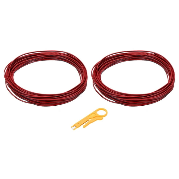 Uxcell 28 Gauge 2-Conductor Silicone Wire, Tinned Copper 33Ft/10M 300V 2-Core Parallel Wire With Wire Stripper, 2Pack