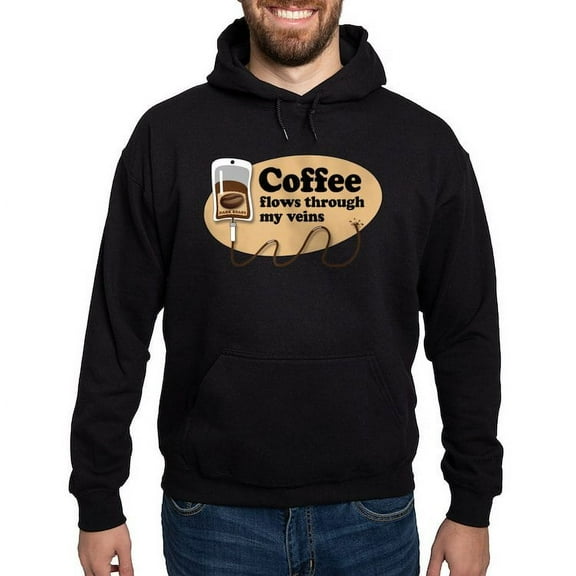 CafePress - Coffee In My Veins Hoodie (Dark) - Pullover Hoodie, Classic, Comfortable Hooded Sweatshirt