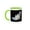 Green/White, variant on 3drose, Image of Pretty White Rock Crystal on Black, 11oz Mug