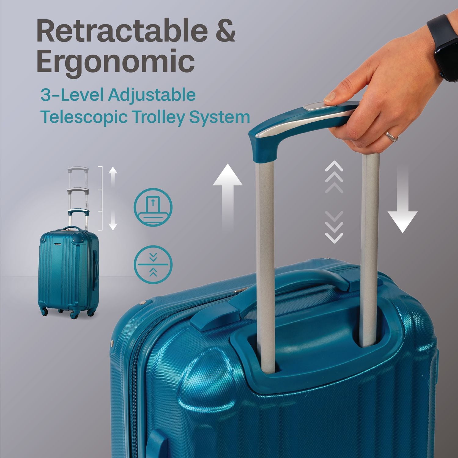 JetStream® Hardside Carry-On Luggage with wheels, 20 Inch Carry On Rolling Spinner Suitcase