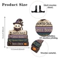 thumbnail image 3 of JHRGJIO Cute Ghost Reading Statue, Wooden Base Fall Figurine Bookshelf Accent, Halloween Decorations Indoor Outdoor Tabletop Home Decor Display Piece Spooky, 3 of 7